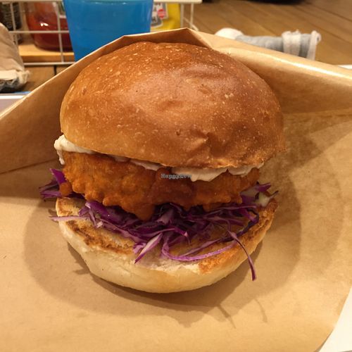 Vegan chicken burger at Ain Soph.Ripple Kabukicho in Tokyo