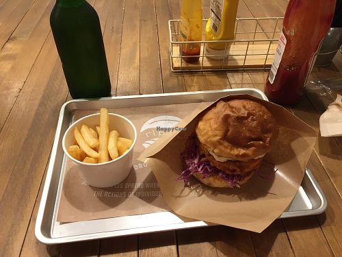 Chicken burger at Ain Soph.Ripple Kabukicho in Tokyo