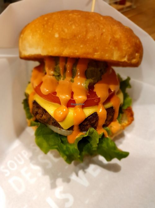 Ripple cheeseburger at Ain Soph.Ripple Kabukicho in Tokyo