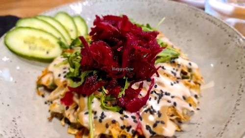 Okomomyaki, Japanese pancake. at Island Whole Foods in Cowes