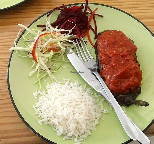 Vegan eggplant at Ayla's Cafe in Adelaide
