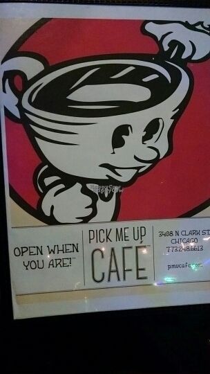 Pick Me Up Menu Cover at Pick Me Up Cafe in Chicago