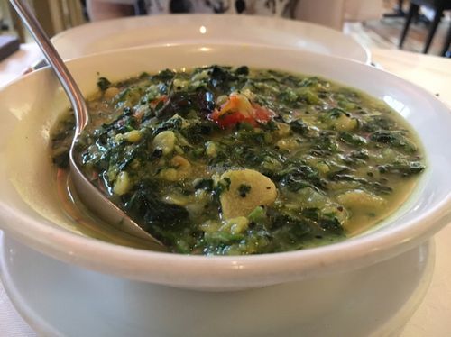 CHEERA PARIPPU CURRYSPAN -   Fresh spinach and toor dal cooked in thick sauce of garlic and green peppers, flavoured with curry leaves at Dinithi Restaurant Ury in Newcastle Upon Tyne