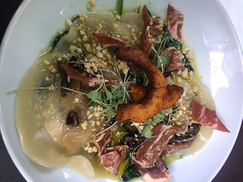 Pumpkin ravioli...out of this world!!! at Veg Cafe in Sacramento