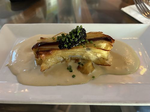 Fried layered sweet potato appetizer…to die for! 🤤  at Veg Cafe in Sacramento