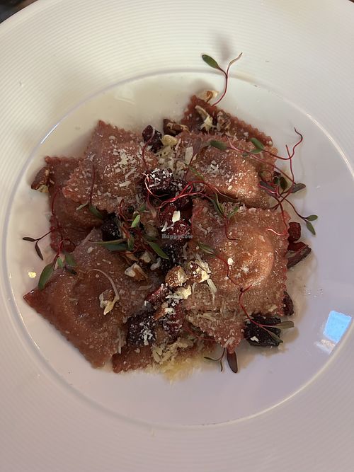 Root ravioli   at Veg Cafe in Sacramento
