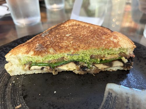 Mushroom pesto panini   at Veg Cafe in Sacramento