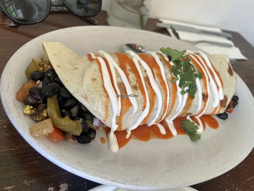 Breakfast burrito without the curry sauce - yum!  at Veg Cafe in Sacramento