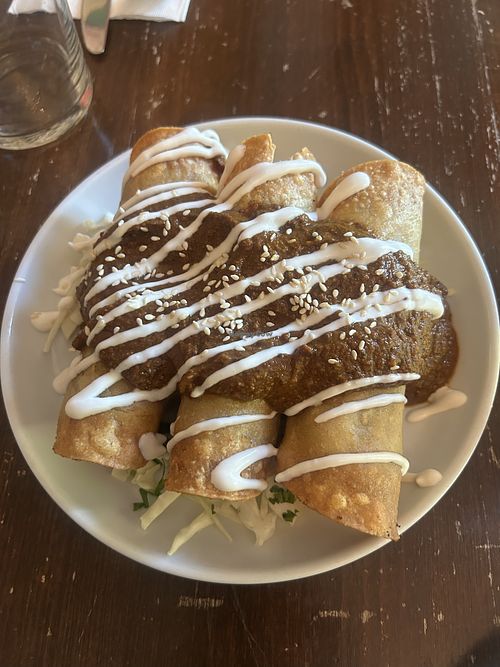 VCC - potato taquitos - excellent!   at Veg Cafe in Sacramento