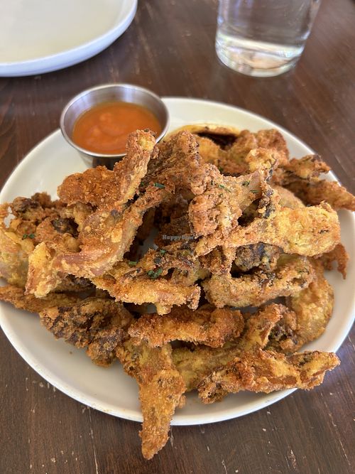 Mushroom calamari - excellent!   at Veg Cafe in Sacramento