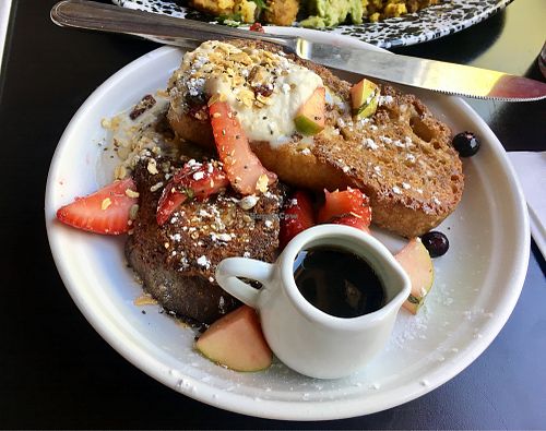 Vegan French toast  at Veg Cafe in Sacramento