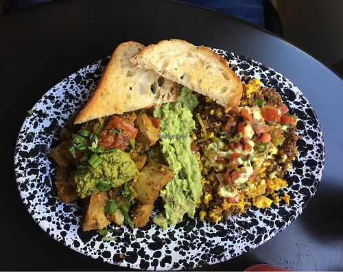 Vegan special. hash and tofu scramble  at Veg Cafe in Sacramento