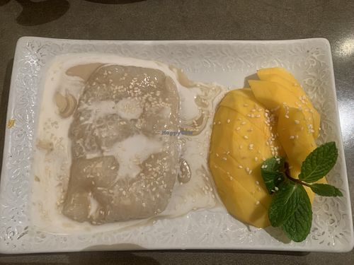 Sweet coconut rice and mango   at Thai Basil Restaurant in Sacramento