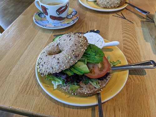 Avo & tomato bagel at Bagels & Beans - Schouwburgplein in Rotterdam