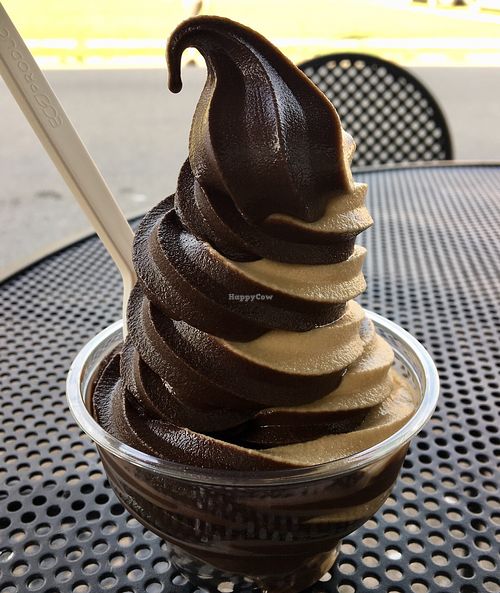 Heavenly speculoos & brownie batter soft serve at Vegan Treats Bakery in Bethlehem