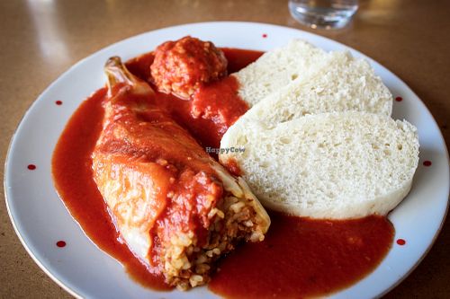 stuffed peppers with tomato sauce at Made with Laf in Bratislava