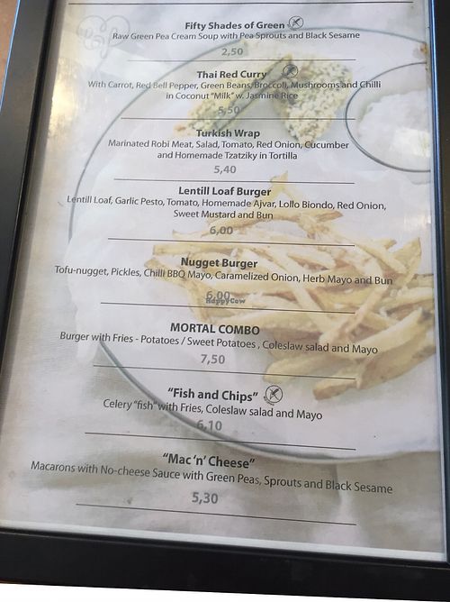 English menu  at Made with Laf in Bratislava