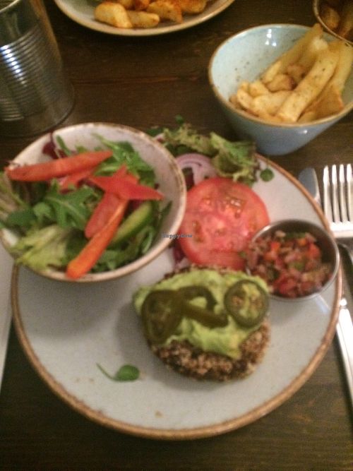 Veg mex. No bun. Salad instead.  at Handmade Burger Co in Reading