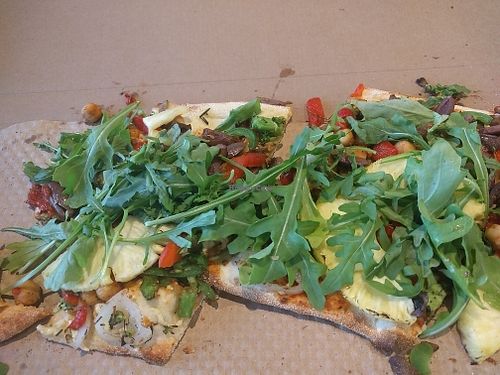 Very welcome pizza with vegan cheese at IAD - &pizza - CC in Dulles