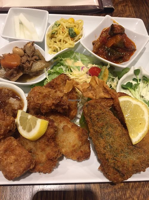 Amazing set !!! ¥1590 at Shojin Cafe Foi - Nishikuginukicho in Wakayama