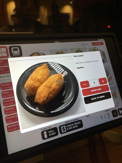 Ordering system at Sush Track in Hobart