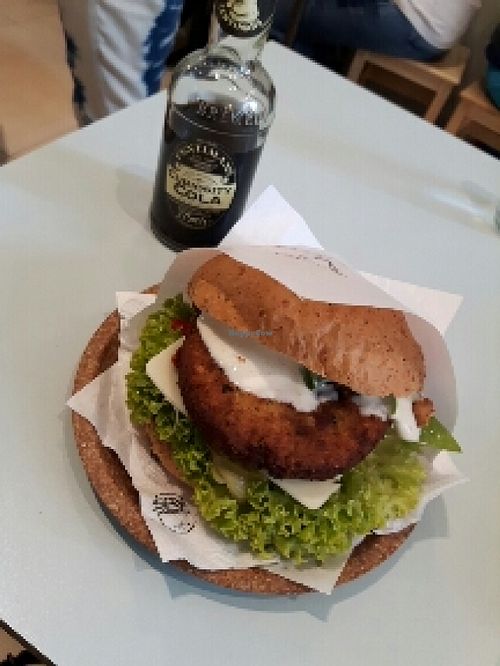 Chickpea burger at Krowarzywa in Krakow