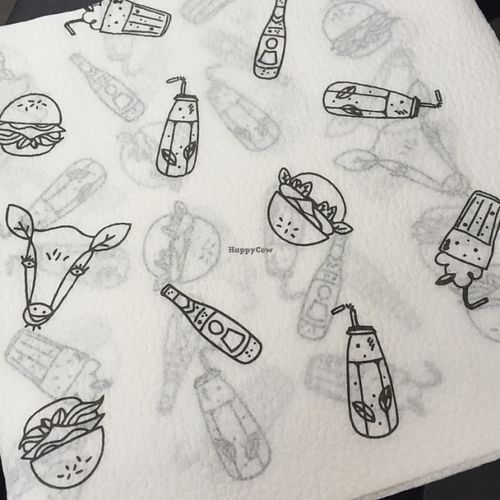 cutest napkins!  at Krowarzywa in Krakow