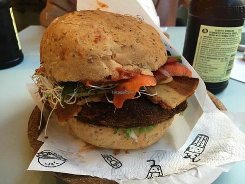 Seitan burger at Krowarzywa in Krakow