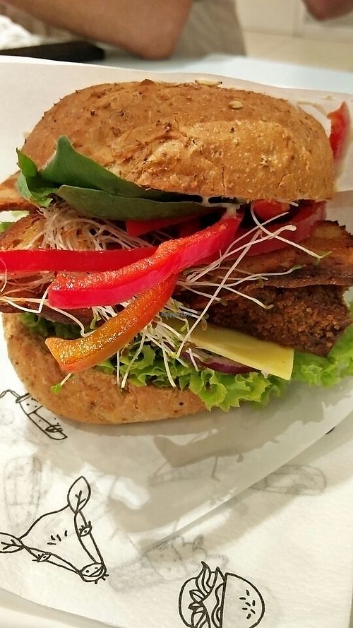 Burger Seitanex at Krowarzywa in Krakow