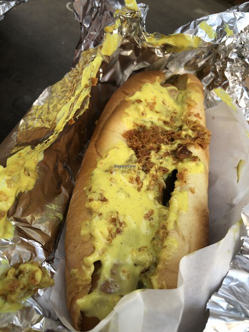 Vegan hotdog at Krowarzywa in Krakow