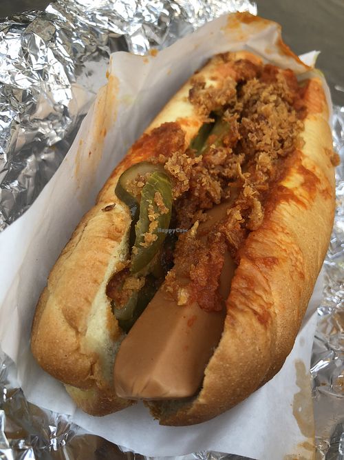 Vegan hotdog at Krowarzywa in Krakow