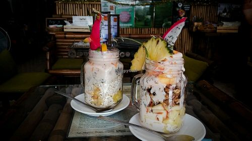 delicious breakfast probiotic almond yougurt at Lek Shop Organic in Koh Phangan