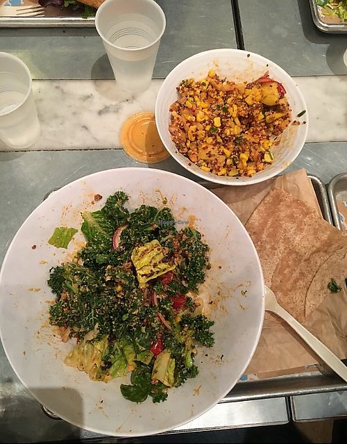 vegan salad, partially destroyed at Mendocino Farms in El Segundo