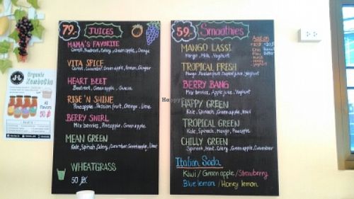 Menu at Fruit Plus in Chiang Mai