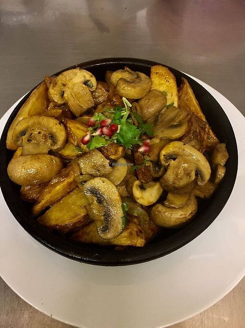 mushroom and chips at Tbilissi Bar-Resto-Lounge in Saarbrucken