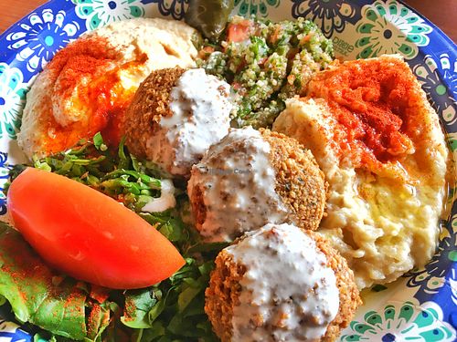 Baba Ghanouge and Falafel Combo at Paprika Cafe in Monterey