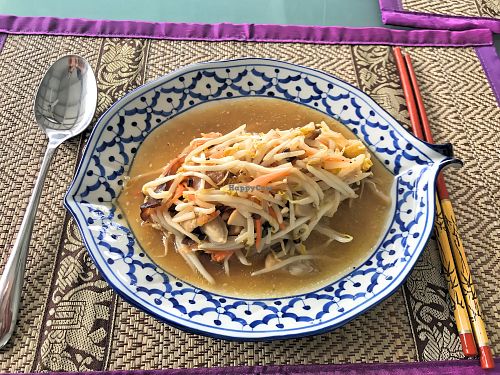 Stir fried sprouts and mushroom  at 108 Vegetarian Cuisine in Phuket