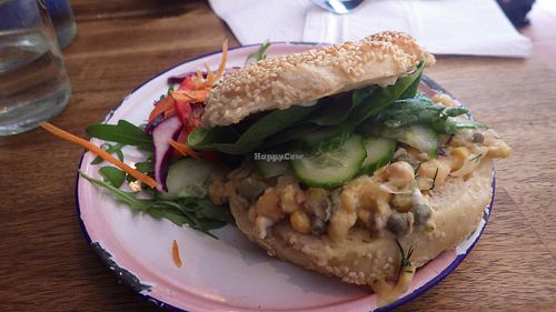 Tuna, chick pea and salad seeded bun at White Crow in Berlin