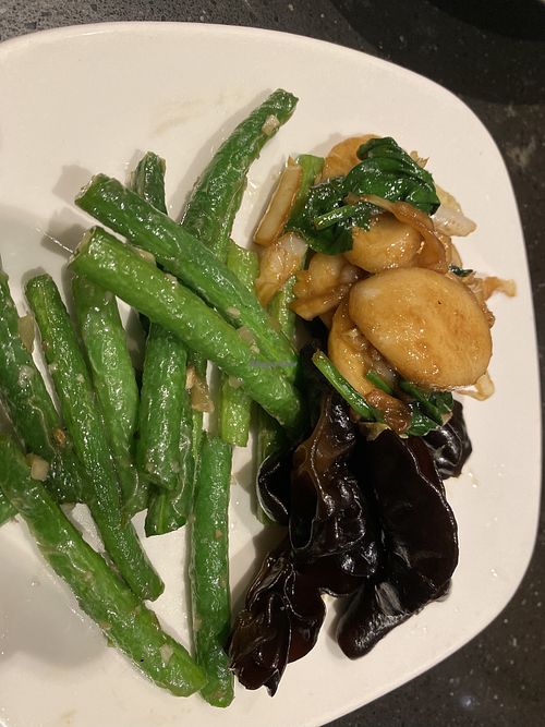 Wood ear mushrooms, green beans  & rice cakes  at Din Tai Fung in Costa Mesa