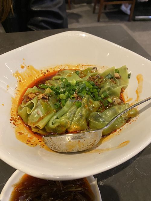 Mushroom spicy wonton  at Din Tai Fung in Costa Mesa
