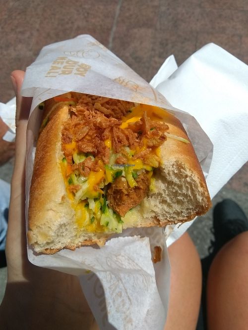 Vegan hot (d)og at Velo Vege Food Bike in Toulouse