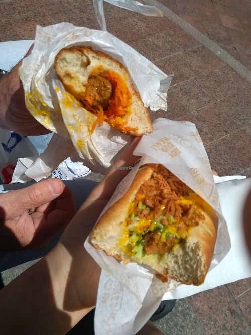 Two vegan hot (d)ogs at Velo Vege Food Bike in Toulouse