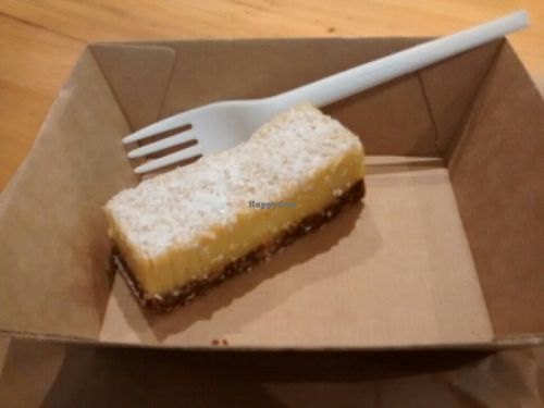 vegan cheesecake at Bookface Cafe in Mermaid Beach