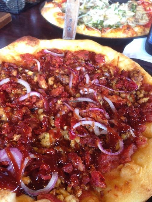 BBQ Tempeh Pizza with No Cheese at Blue Highway Pizza in Ocala