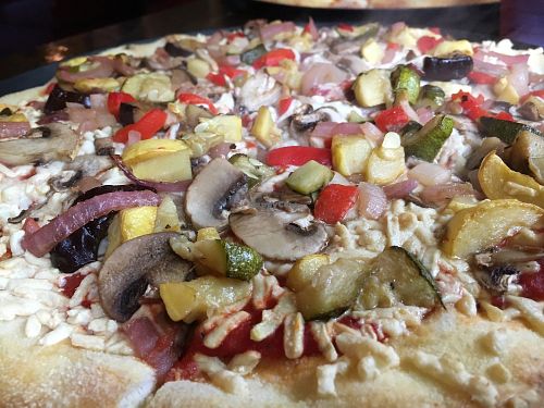 Vegan pizza with Vegan Cheese!!! at Blue Highway Pizza in Ocala