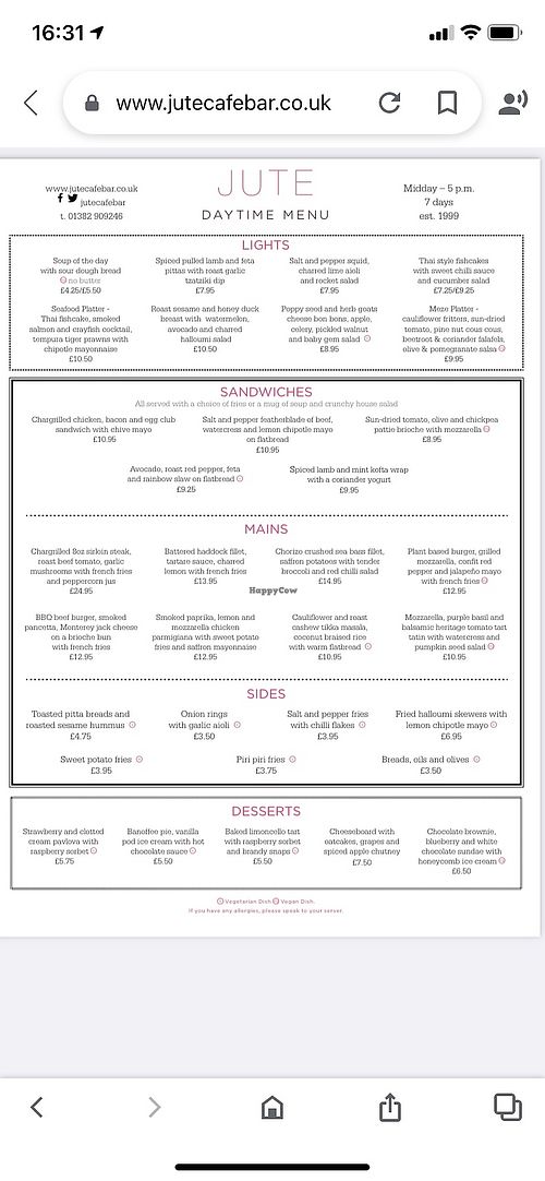 Jute Cafe Bar Dundee Restaurant HappyCow