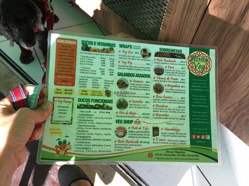 Menu at Atma Veg in Taubate