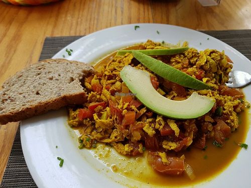 Tofu a la mexicana (vegano) at Origenes Organicos - Colonia Polanco in Mexico City