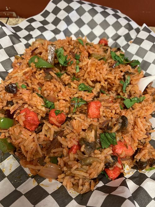 Kalga Biryani - delicious with a bit of spicy heat! at Veggie Flames in Mississauga