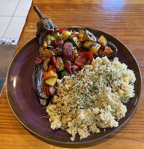 Stuffed eggplant   at Curcuma in El Chalten
